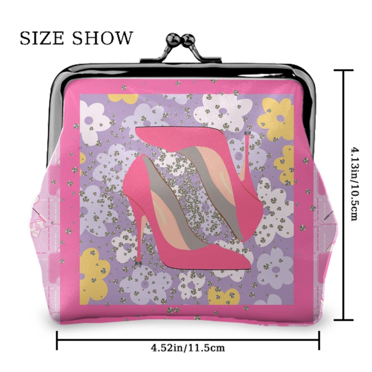 Girly Glam Women's Leather Kiss Lock Coin Purse - Splash of Color Co.