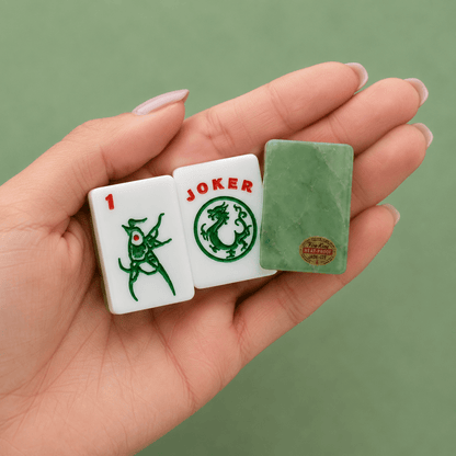 Jade Ite Inspired American Mahjong Tiles And Carry Case - Splash Of Mahj And Color Co.