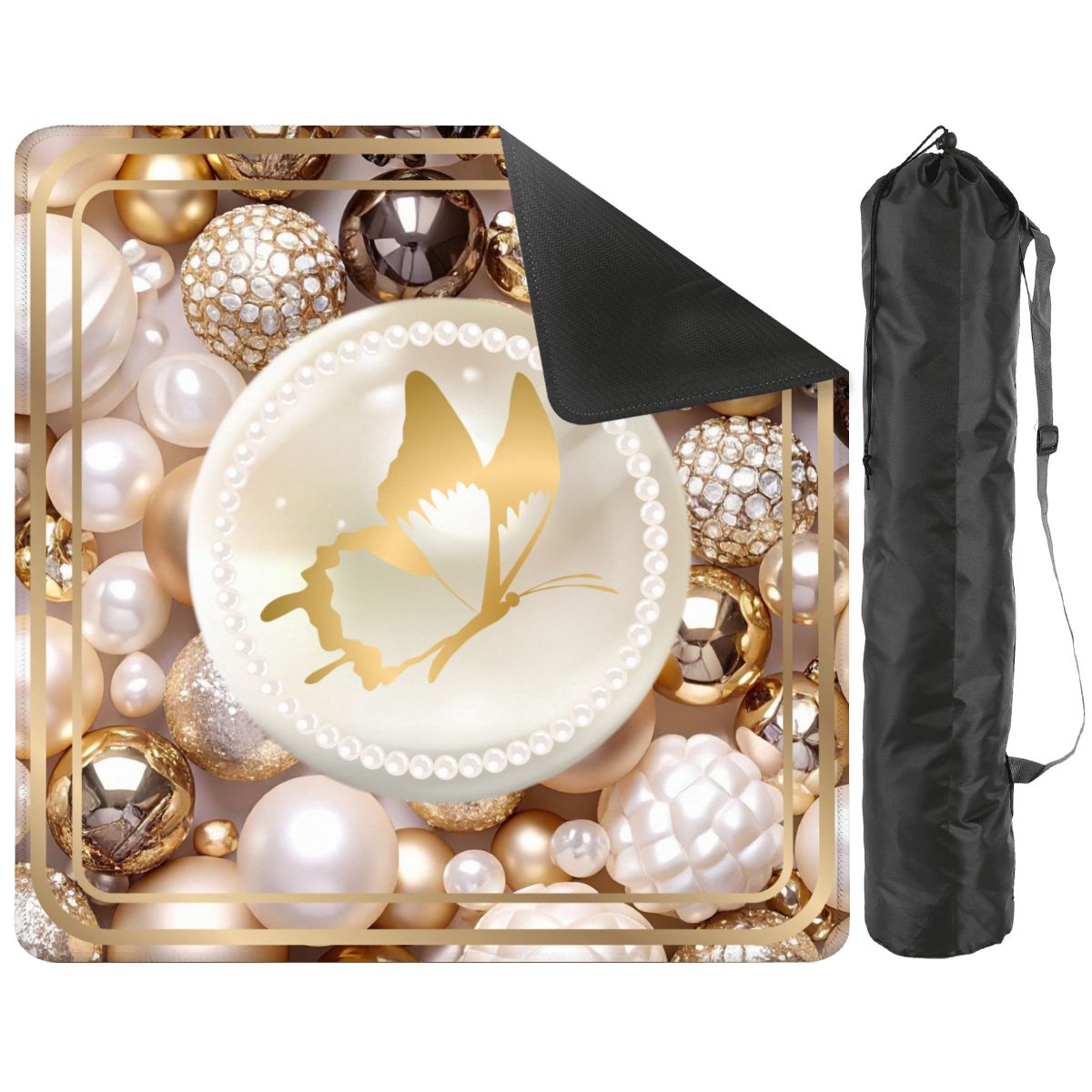 Pearls Of Wisdom Golden Bling Mahjong Mat