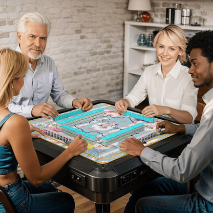 The French Patisserie Mahjong Mat 33"x33" (Ship Rolled up) - Splash of Color Co.