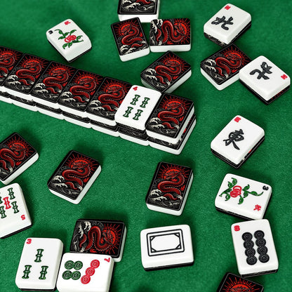 Dragon Fire American Mahjong Tile Set And Carry Bag - Splash of Color Co.