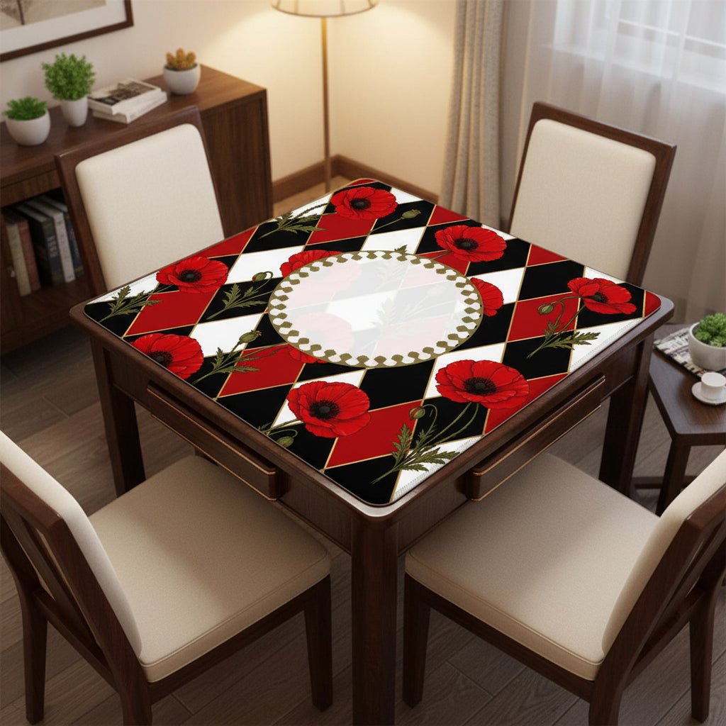 Harlequin Romance Red Poppy Play Mahjong Mat - Splash Of Mahj And Color Co.