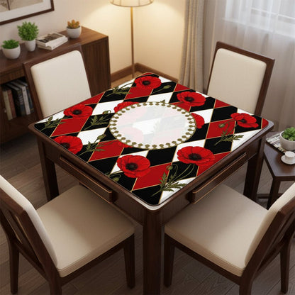 Harlequin Romance Red Poppy Play Mahjong Mat - Splash Of Mahj And Color Co.