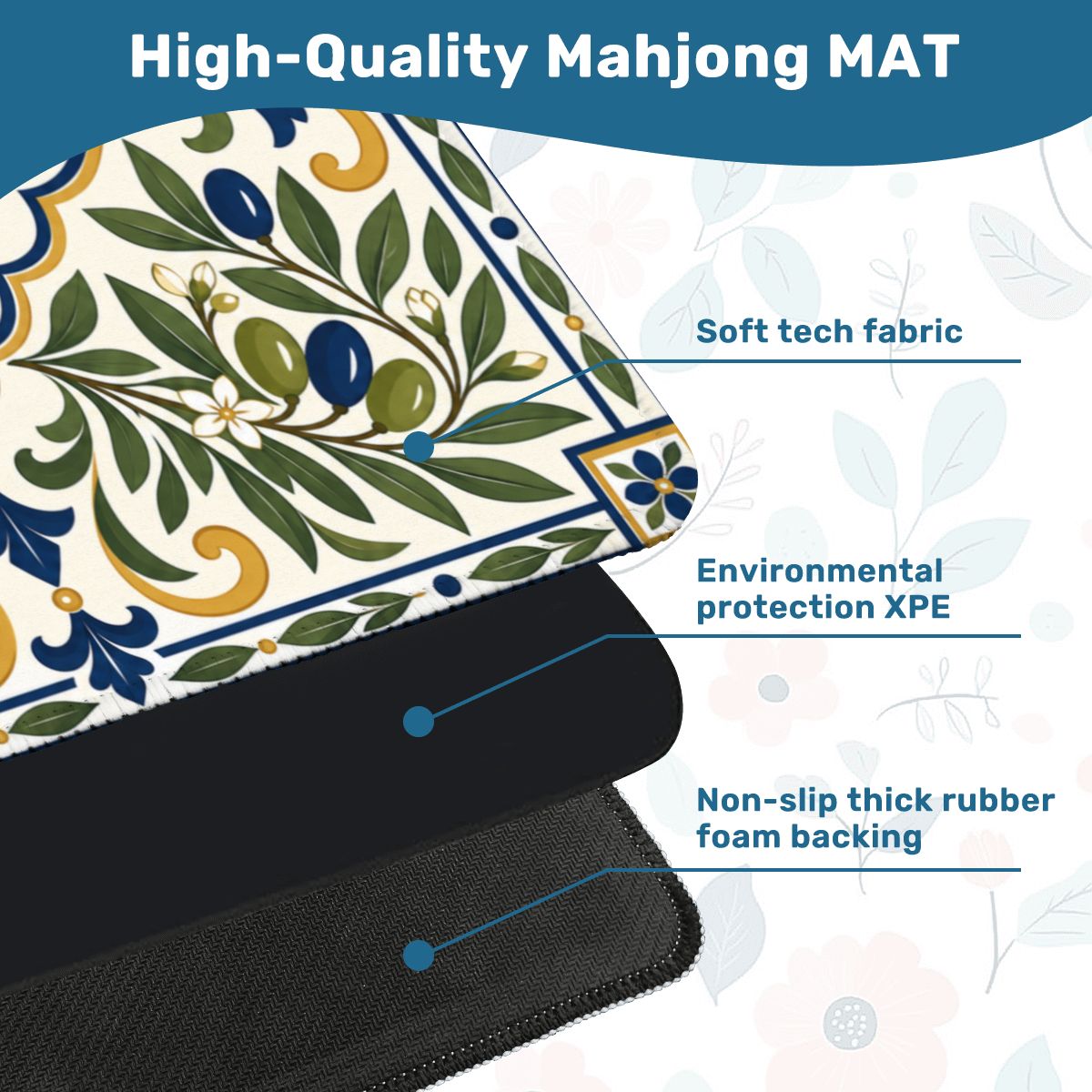 Mediterranean Olive Old World Tuscan Mahjong Mat - Splash Of Mahj And Color Co.