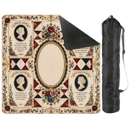 Founding Mothers Vintage Cameo Custom Mahjong Mat - Splash Of Mahj And Color Co.