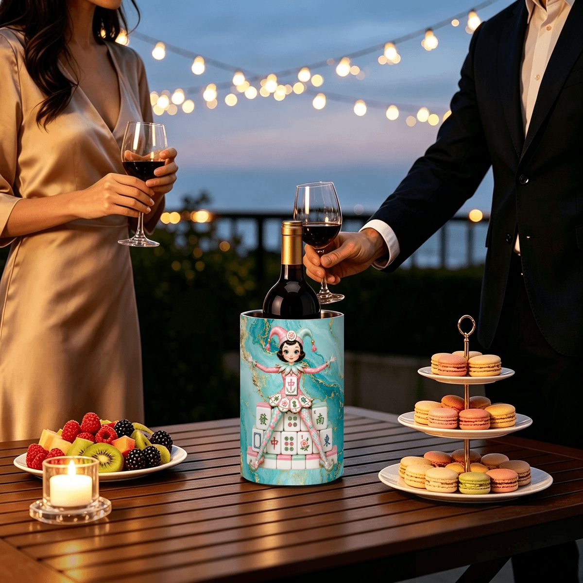 Mahjie The Mahjong Mascot Stainless Steel Wine Chiller