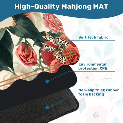 Floral Charleston Camellias Scalloped Mahjong Mat - Splash of Color Co.