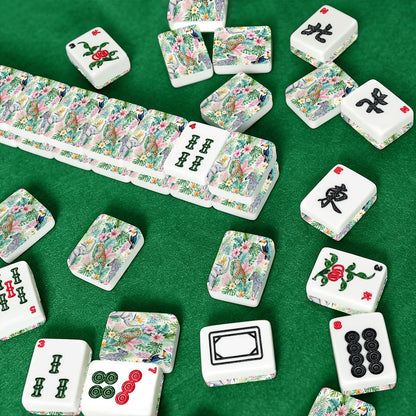 Jungle Love Traditional American Mahjong Tiles And Carry Case - Splash Of Mahj And Color Co.