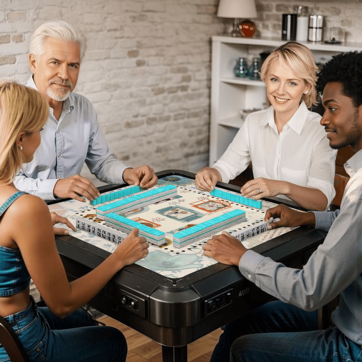 How Much Is That Doggie In The Window Whimsical Dog Mahjong Mat - Splash of Color Co.