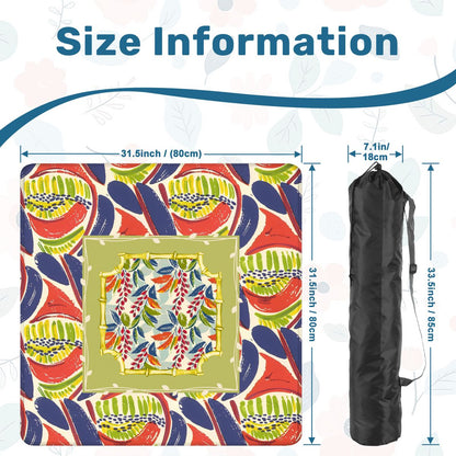Mahjong Mat, Coral Blue Abstract Floral Modern Mahjong Mat