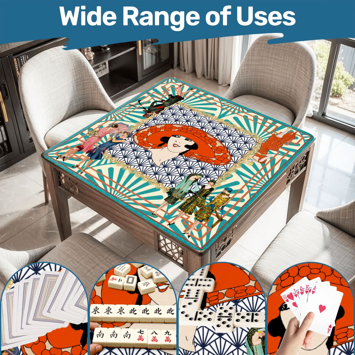 The Roaring 1920's Art Deco Mahjong Mat - Splash of Color Co.