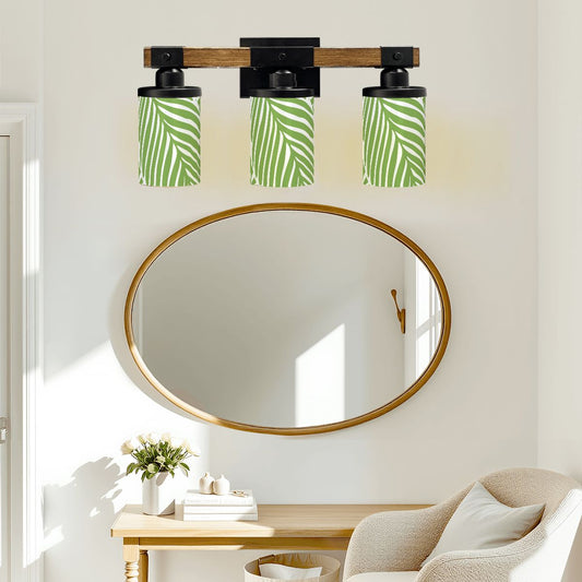 Garden Green Floral Asian Zen Tranquil Pretty Vanity Light Fixture