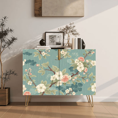 Asian Cherry Blossom Mahjong Tiles And Accessories Sideboard Credenza - Splash Of Mahj And Color Co.