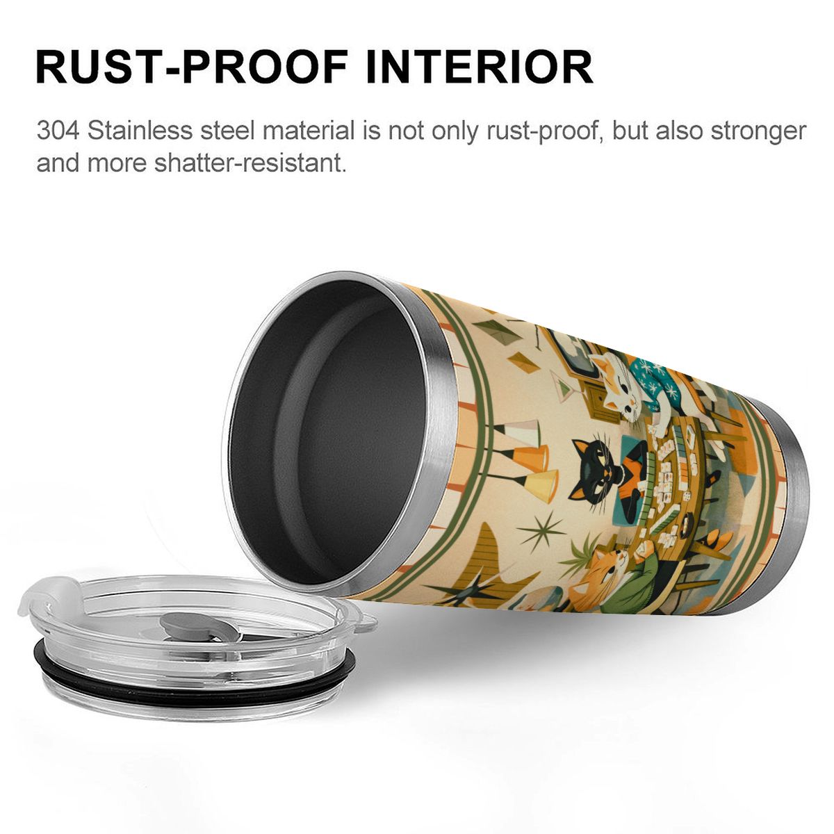 Modcentric Cat Lovers Mahjong 20oz Tumbler with Lid and Straw - Splash of Color Co.