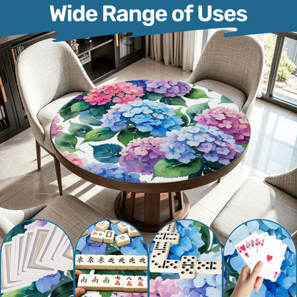 Floral Hydrangea Round Mahjong Mat - Splash Of Mahj And Color Co.