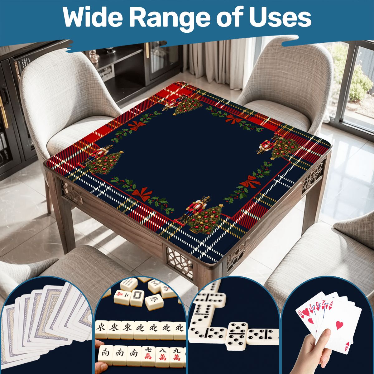 Ralph's Christmas Story Tartan Plaid Mahjong Mat - Splash Of Mahj And Color Co.