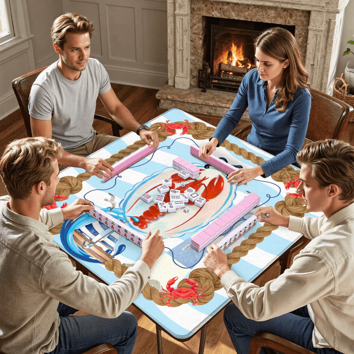 New England Nautical Mahjong Mat - Splash of Color Co.