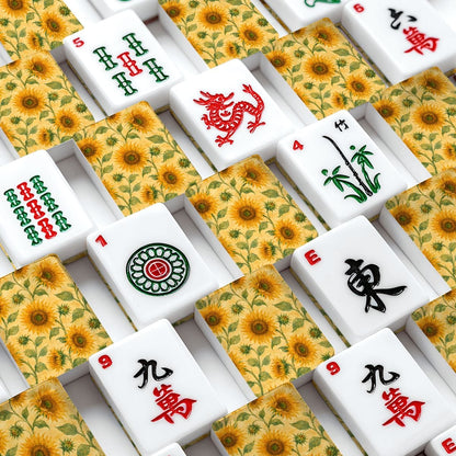 The Mahj Gogh Watercolor Sunflower American Mahjong Tiles And Carry Case - Splash Of Mahj And Color Co.