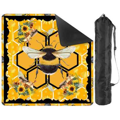 Mahjong Bumble Bee Mat, Sunflower Yellow Honey Pot Mahj Mat - Splash of Color Co.