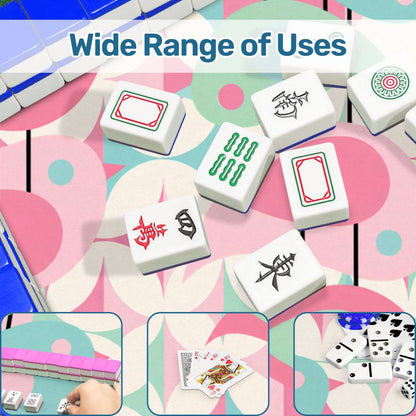 Scandinavian Folk Art Mod Birds Geometric Pastels Mahjong Mat - Splash Of Mahj And Color Co.