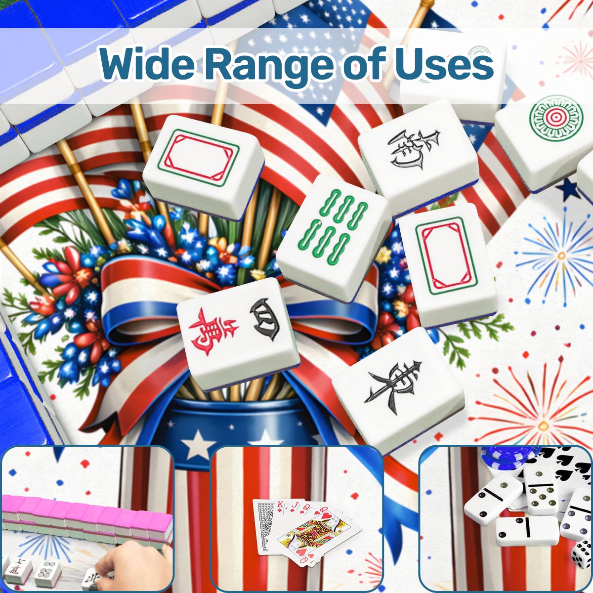 All American Pie USA Patriotic Scalloped Mahjong - Splash of Color Co.