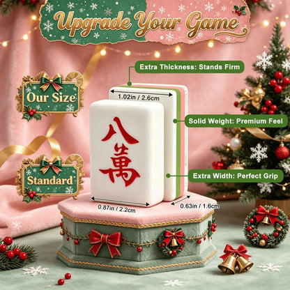Holiday Ho Down Western Christmas Mahjong Tiles Layered And Engraved