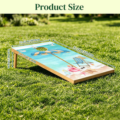 Nostalgic Beach Vibes Coastal Cornhole Set