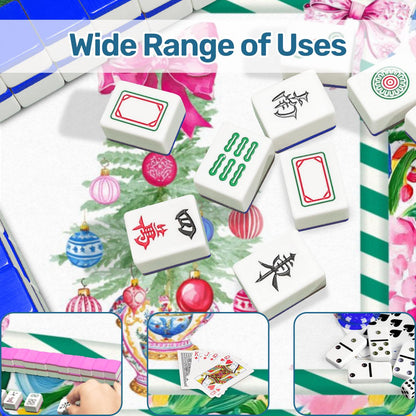 Chinoiserie Christmas Sunny Citrust Holiday Round Mahjong Mat