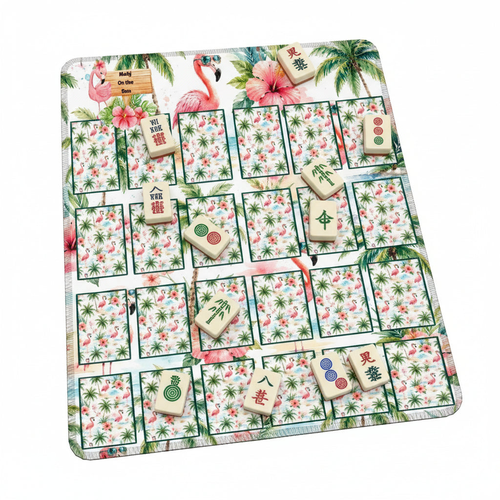 Mahj On The Run Tropical Flamingo Mini Solo Play Practice Pad