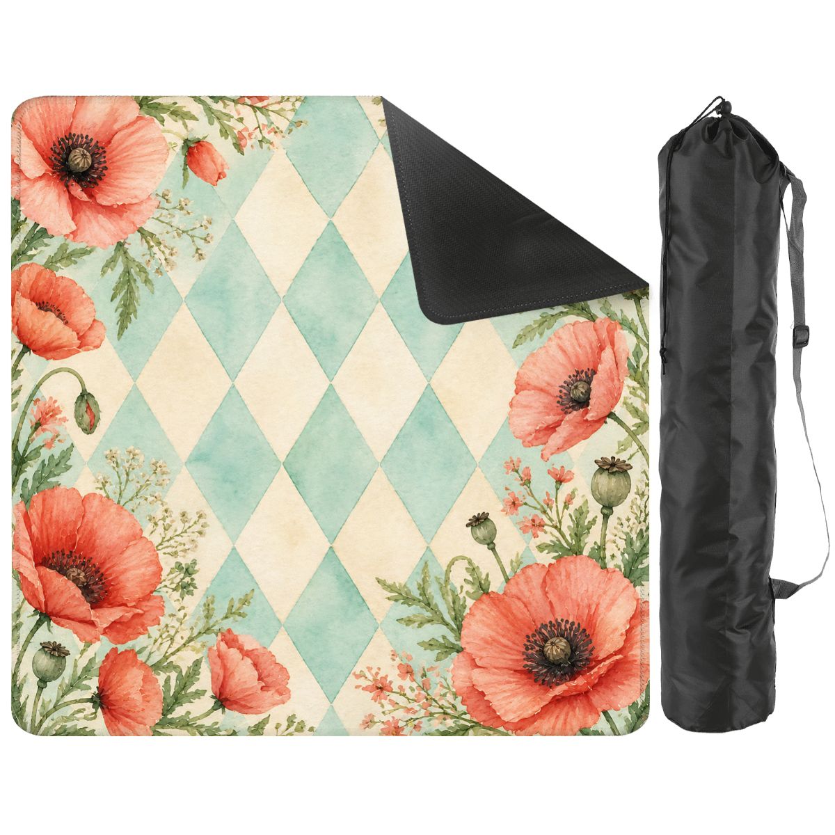 Harlequin Romance Summer Poppy Mahjong Mat - Splash Of Mahj And Color Co.