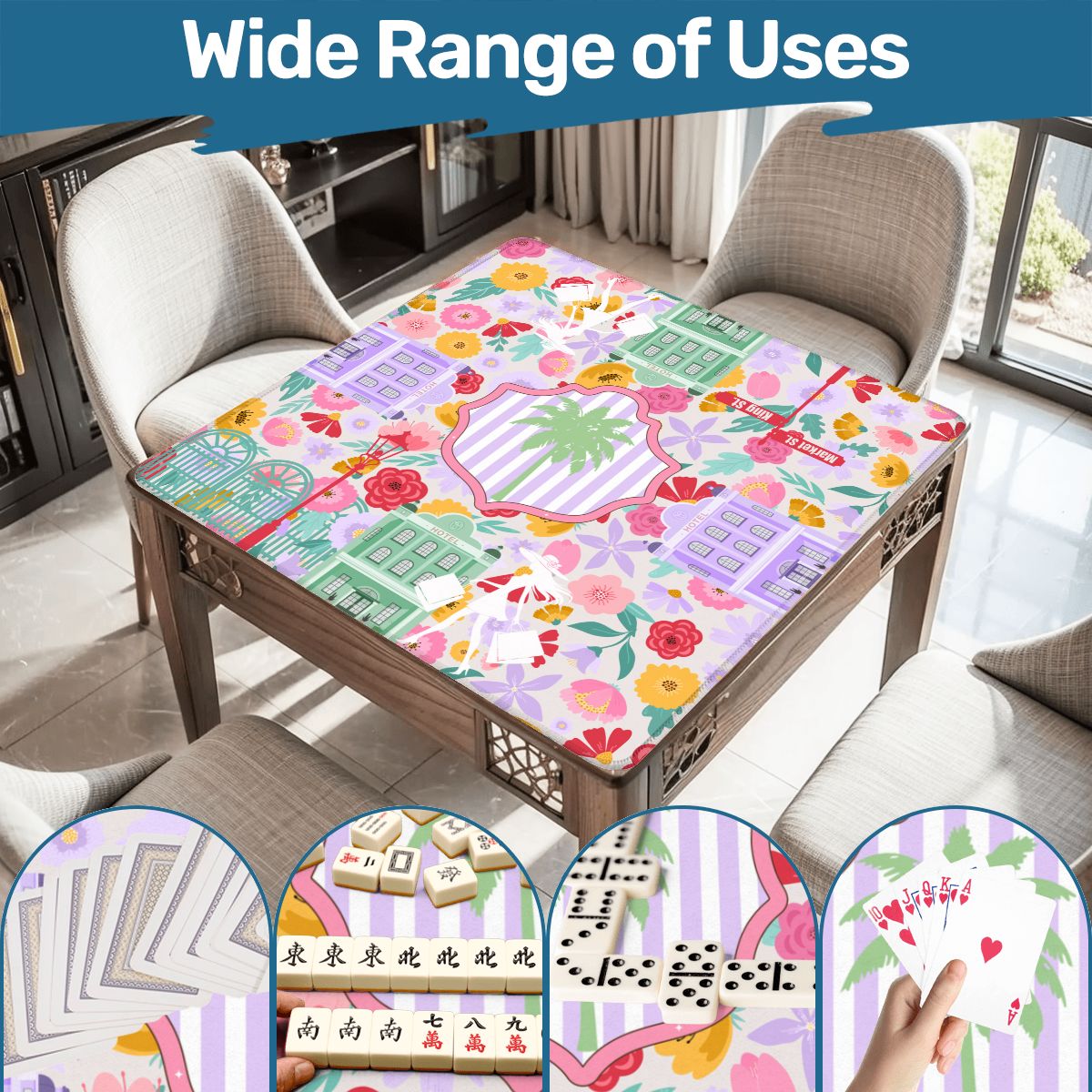 Charleston South Carolina Preppy Pastel Mahjong Mat 33"x33 - Splash of Color Co.