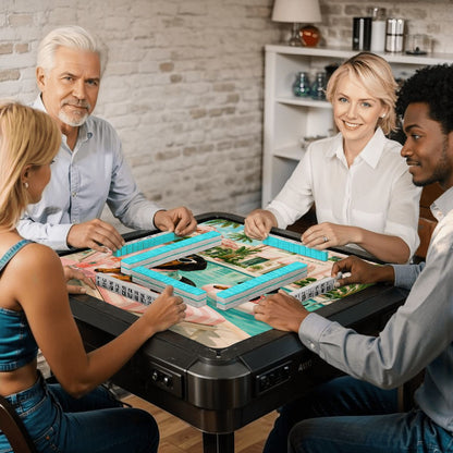 Dachshund Mahjong Mat — Poolside Doxies Modernist Design