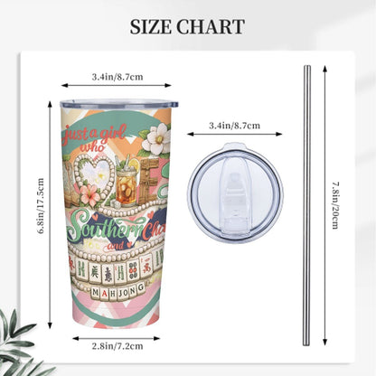 Just A Girl Who Loves Southern Charm And Mahjong Stainless Steel Insulated Tumbler - Splash of Color Co.