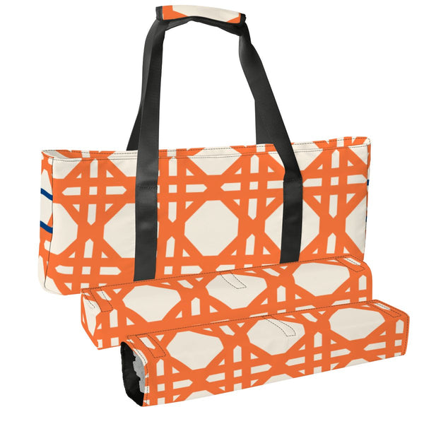 Orange Cane Bundle Rack And Tile Organizer Mahjong Bag Set - Splash of Color Co.