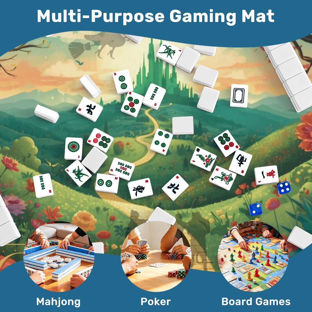 Magical Land Of Oz Mahjong Mat Sleek Surface - Splash Of Mahj And Color Co.