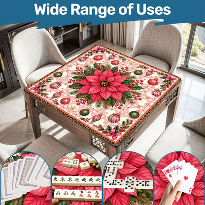 Leopard Luxe Poinsetta Mahjong Christmas Mat