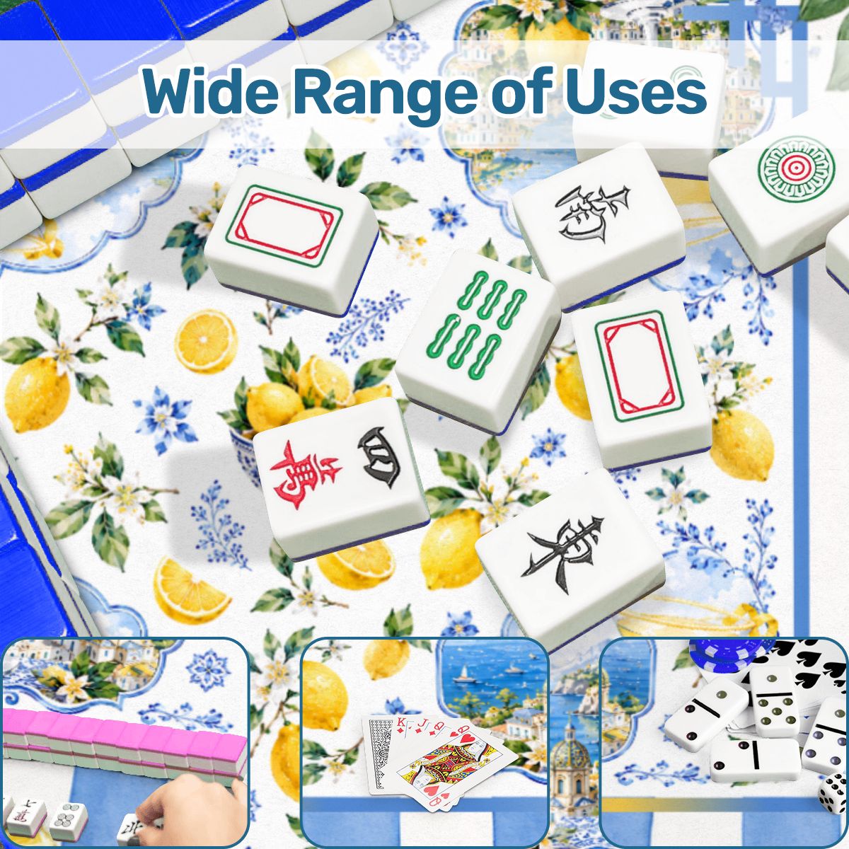 Lemondrops On The Amalfi Mahjong Mat - Splash Of Mahj And Color Co.