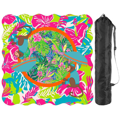 Scalloped Mahjong Mat Lime In The Coconut Monkey Mat - Splash of Color Co.