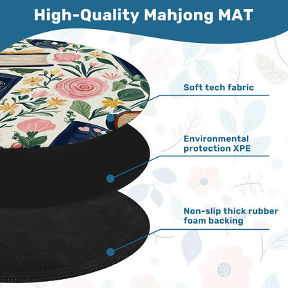 Books And Nooks Round Mahjong Mat