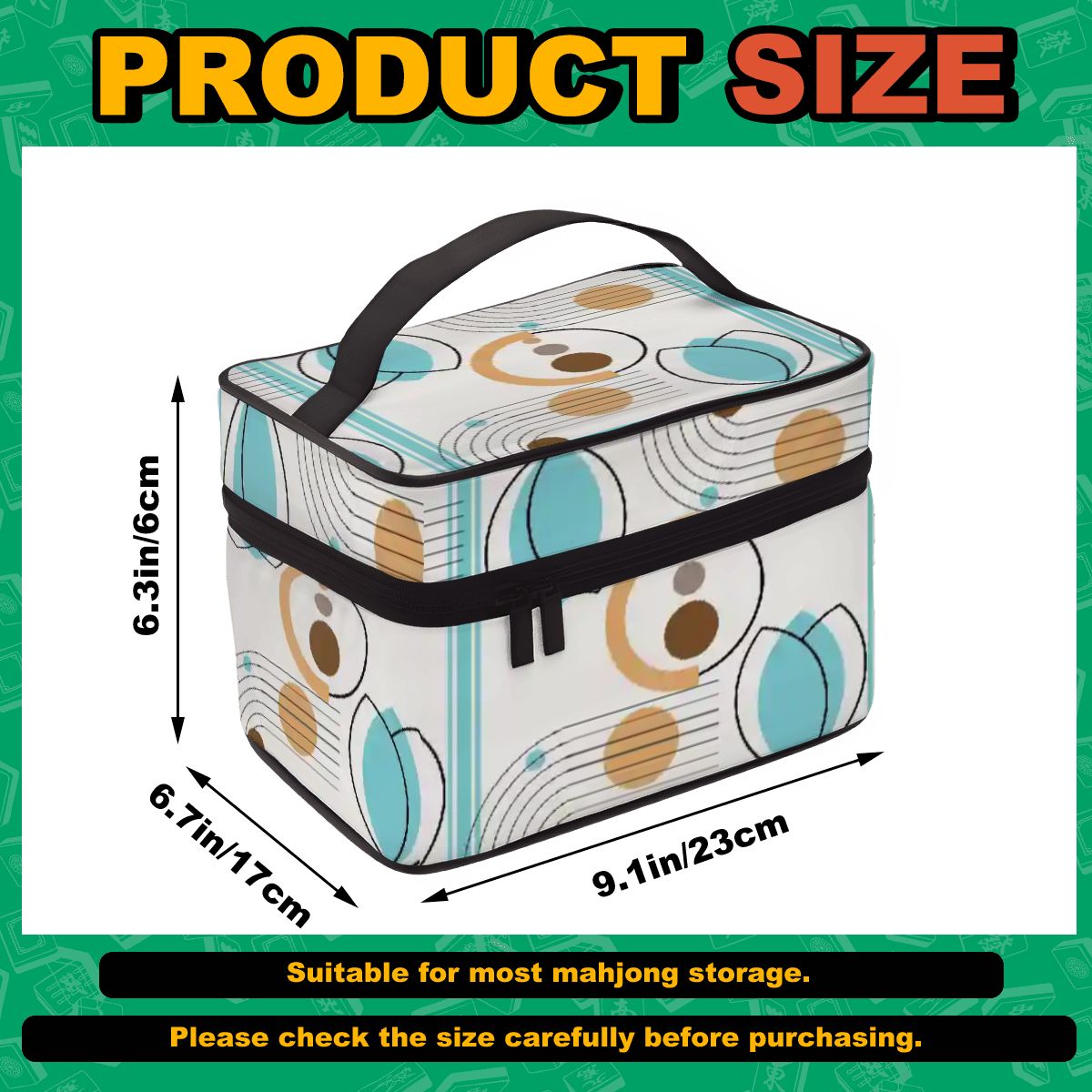 Mahjong Modern Purist Portable Tile Bag - Splash of Color Co.