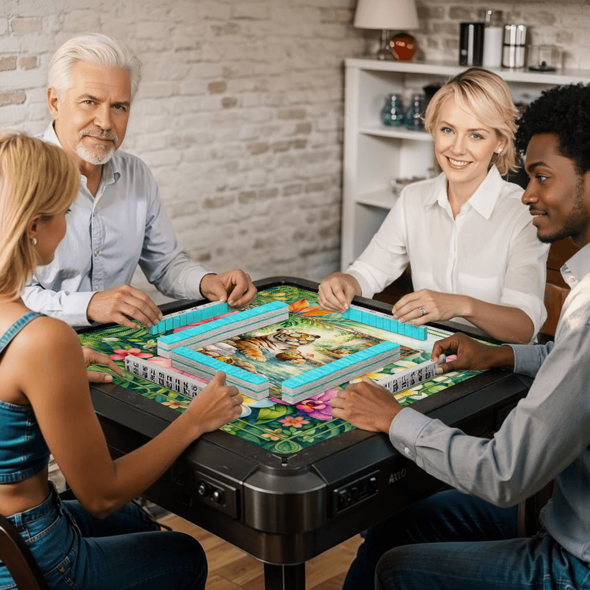 Tiger Zen Tranquility Mahjong Mat - Splash of Color Co.