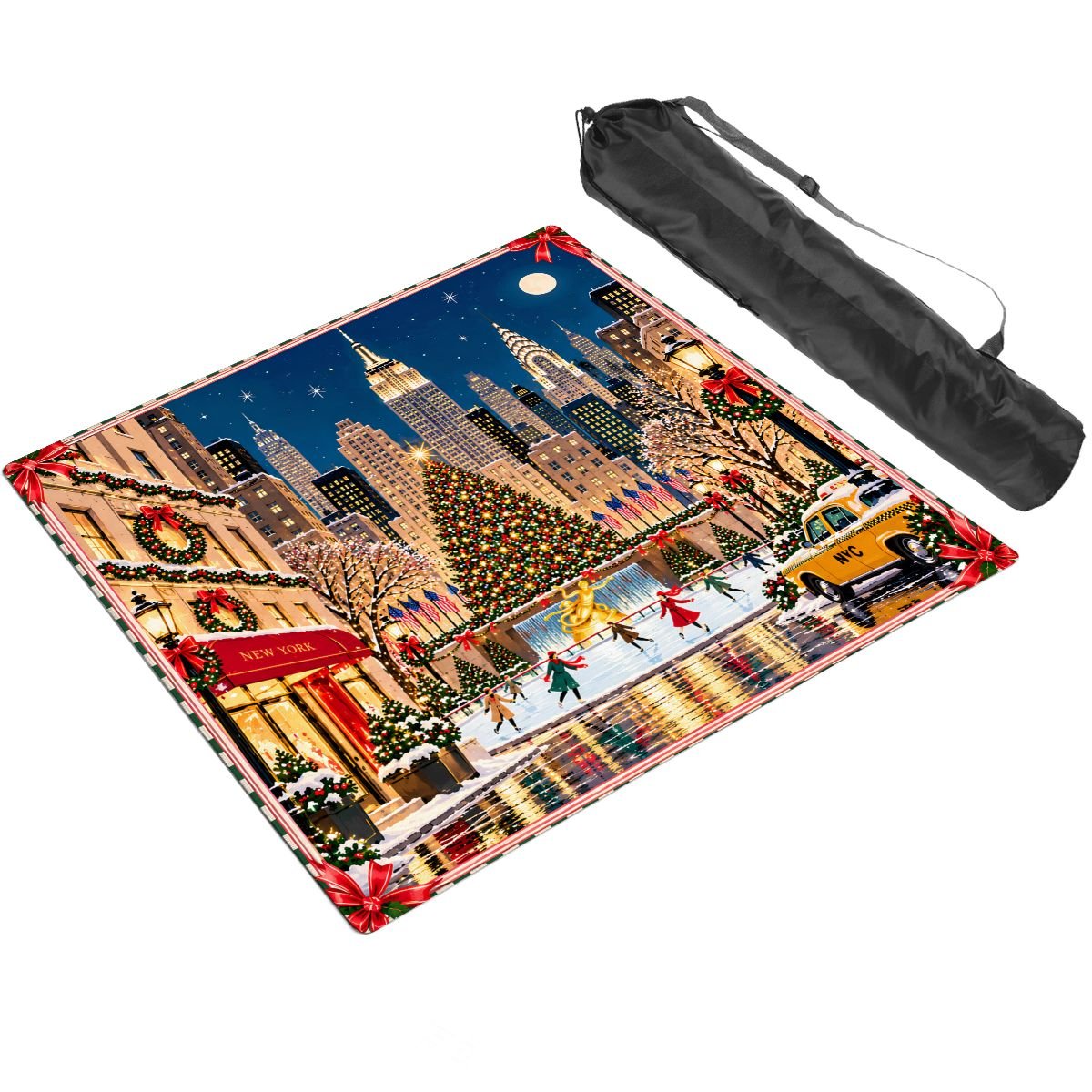 New York City Rockefeller Station Mahjong Mat Sleek Surface - Splash Of Mahj And Color Co.