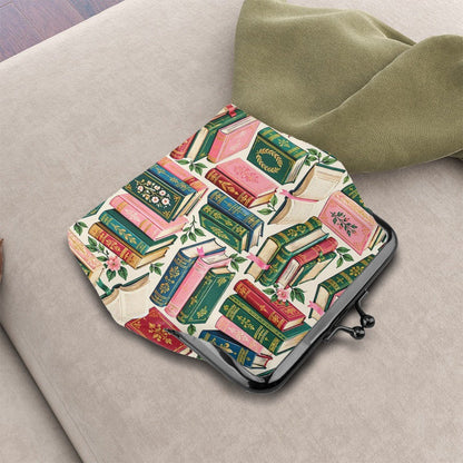 Book Lover Women's Leather Kiss Lock Coin Purse - Splash Of Mahj And Color Co.