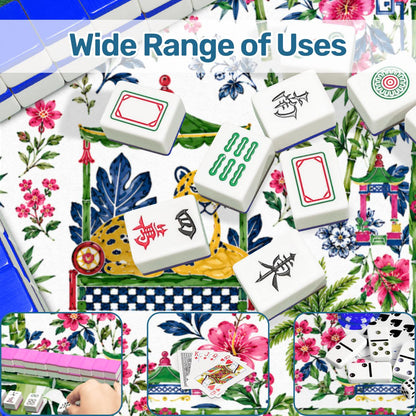 Asian Bamboo Chinoiserie Tigeress Mahjong Mat 33"x33" (Ship Rolled up)