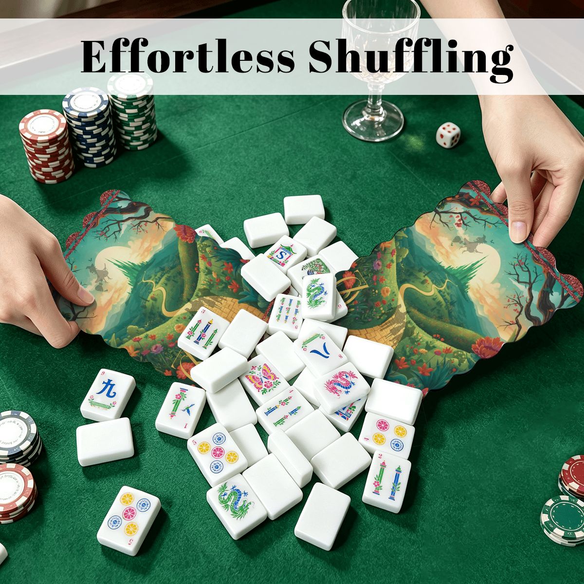 Wizard Of Oz Magical Scalloped Mahjong Shuffler Cards Set of 4 - Splash Of Mahj And Color Co.