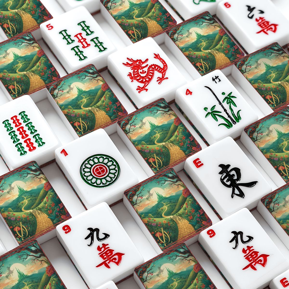 Off To See The Wizard Magical Oz Themed American Mahjong Tiles With Carry Case - Splash of Color Co.