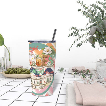 Just A Girl Who Loves Southern Charm And Mahjong Stainless Steel Insulated Tumbler - Splash of Color Co.