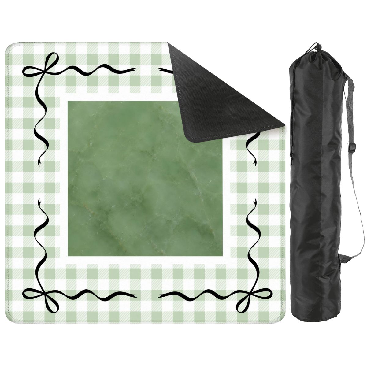Jade Ite Green Nostalgic Gingham Mahjong Mat - Splash Of Mahj And Color Co.