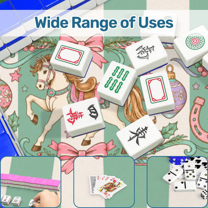Wild West Wonderland Mahjong Preppy Striped Mahj Christmas Mat