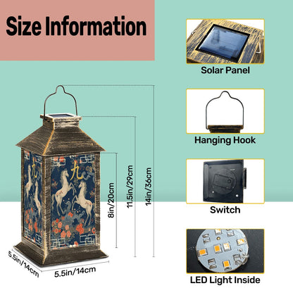 Year Of The Fire Horse Asian Garden Solar Lantern - Splash of Color Co.
